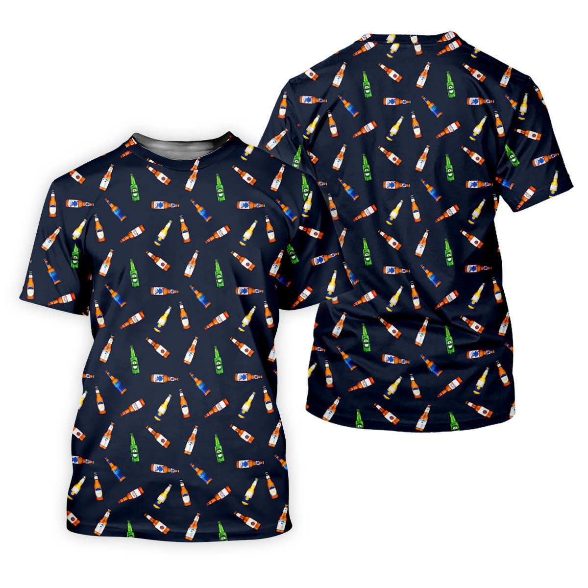 Beer Bottle Labels Seamless Pattern Fun Women's Golf Shirts, Women's Golf Tops, Ladies Golf Shirt