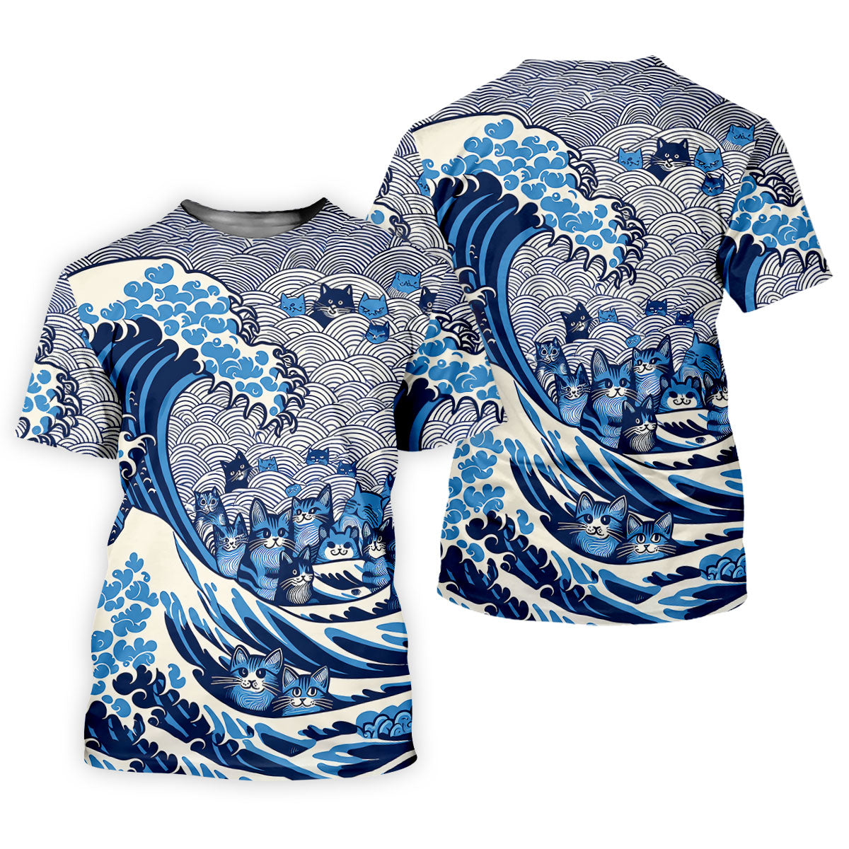 Japanese Wave Cat Hawaiian Golf Shirt, Golf Shirts For Women, Women’s Golf Apparel