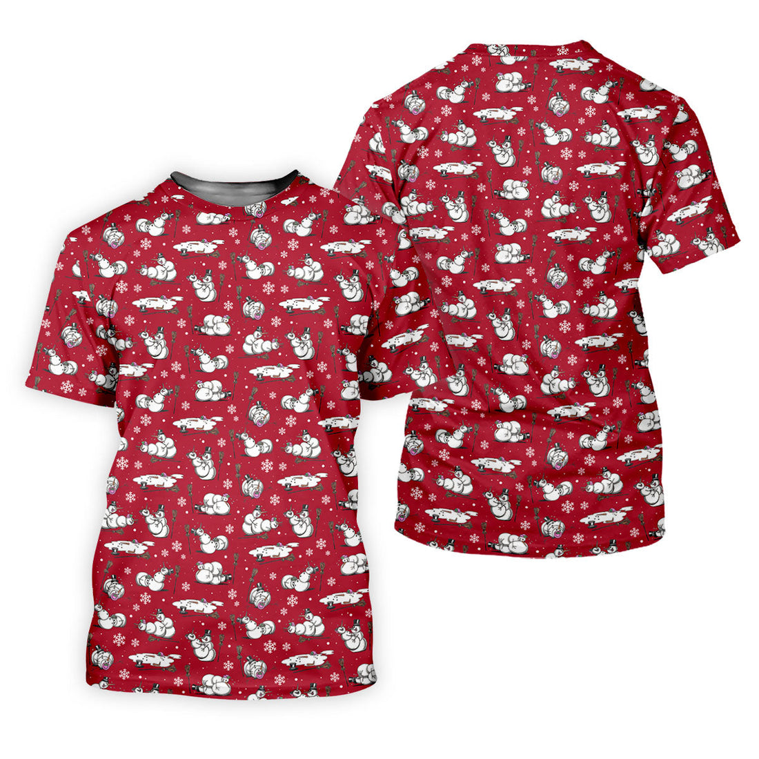 Funny Snowman Naughty Couple Red Golf Shirt, Christmas Golf Shirt, Golf Gift For Ladies, Women Golf Top
