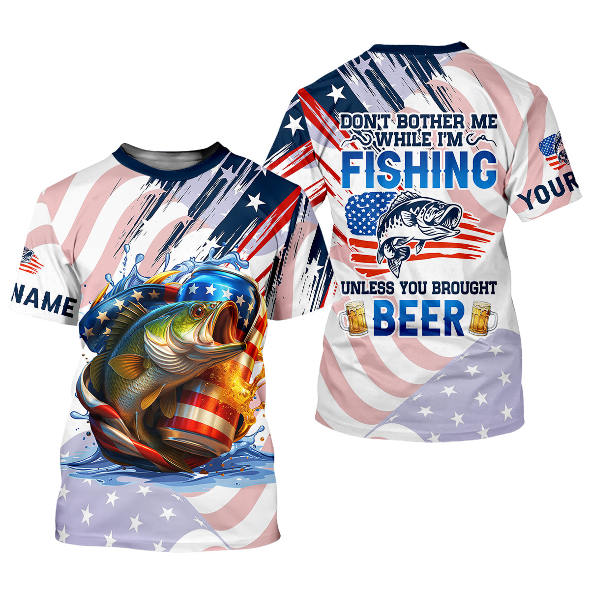 Don't Bother Me While I'm Fishing Beer Patriotic Fishing Shirt, SPF Shirt For Men, Funny Fishing Shirt