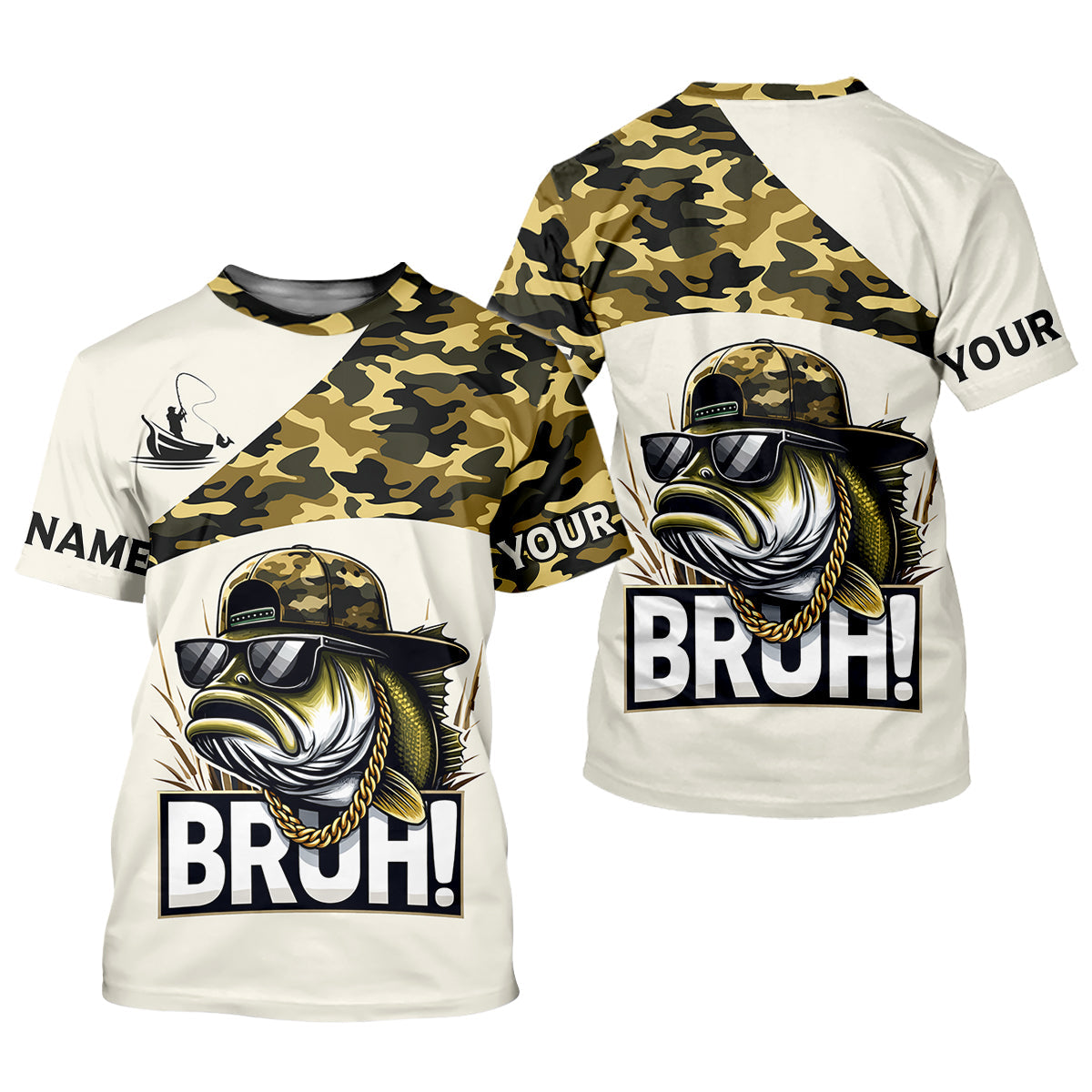 Bruh Largemouth Bass Fishing Camouflage Fishing Shirts, Fishing UPF Shirts, Fishing Shirt For Women