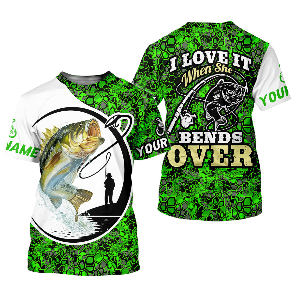 Personalized I Love It When She Bends Over UPF Fishing Shirt, Custom Name