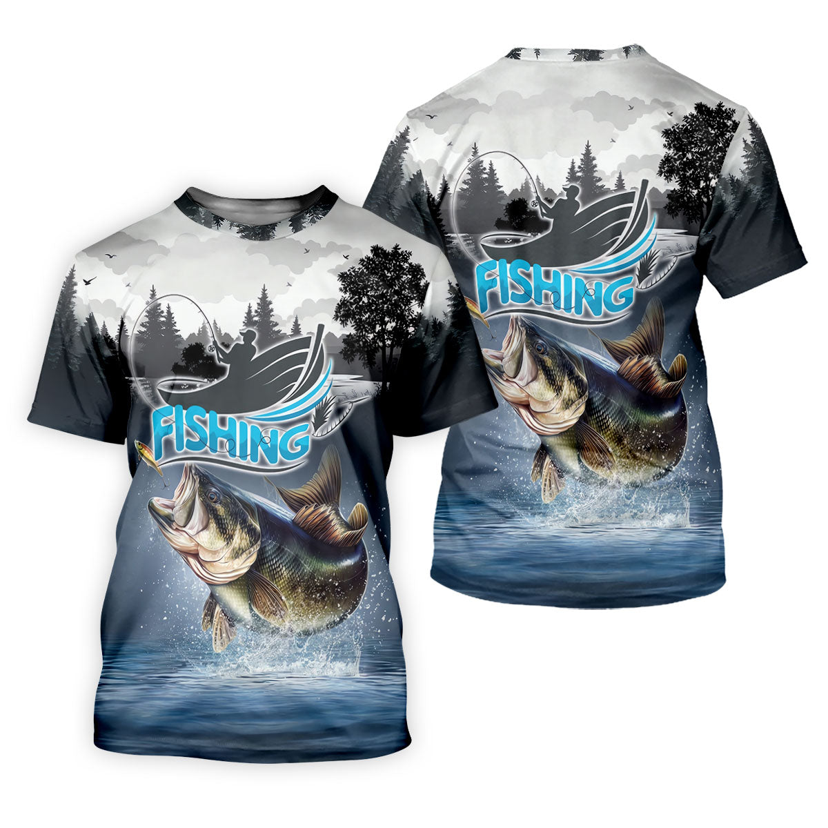 Bass Fisherman Silhouette Fishing UPF Shirts, Largemouth Bass Fishing Shirt For Women