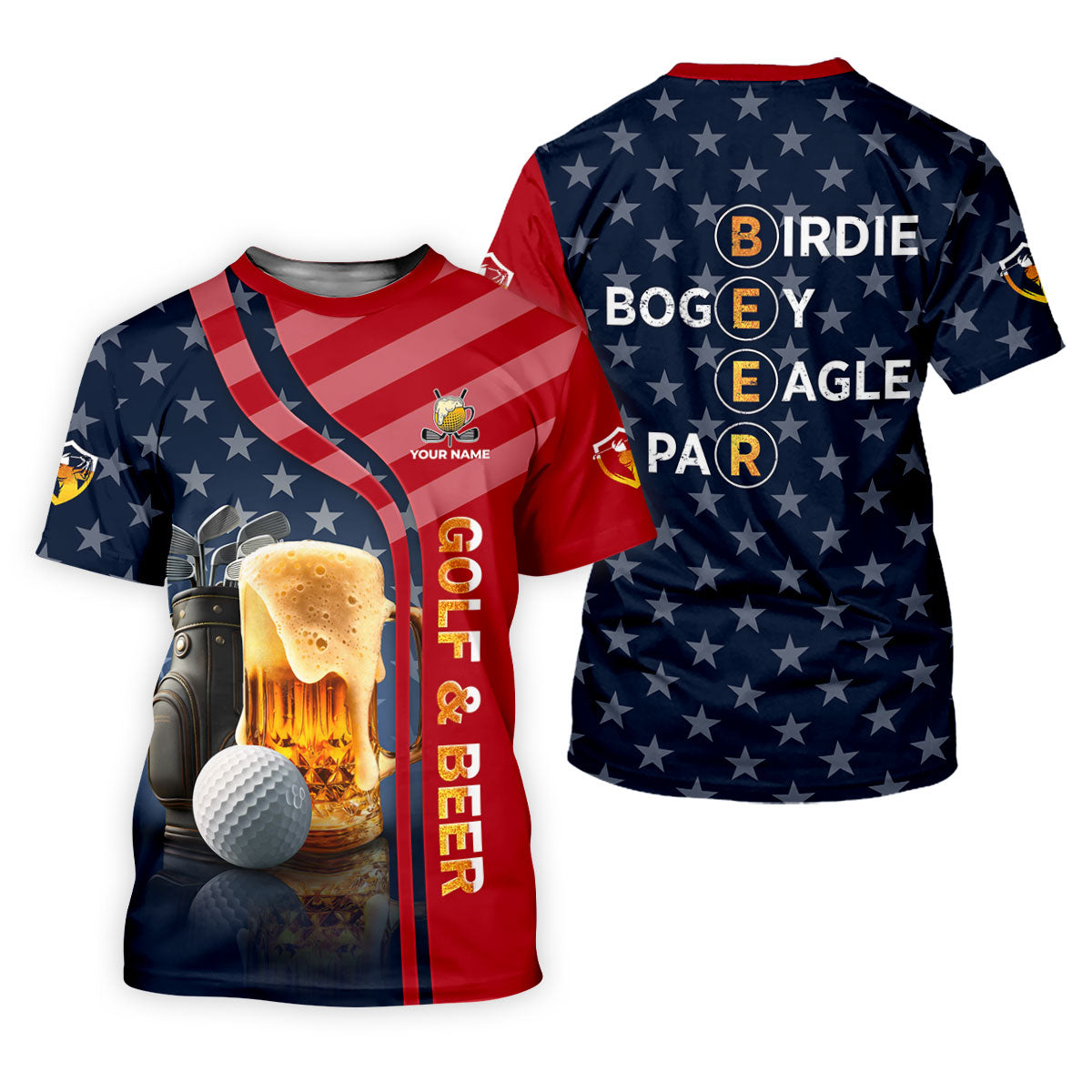 Funny Golf And Beer Patriotic 250th Golf Shirt For Women, 4th Of July Golf Shirt, Ladies Golf Shirts
