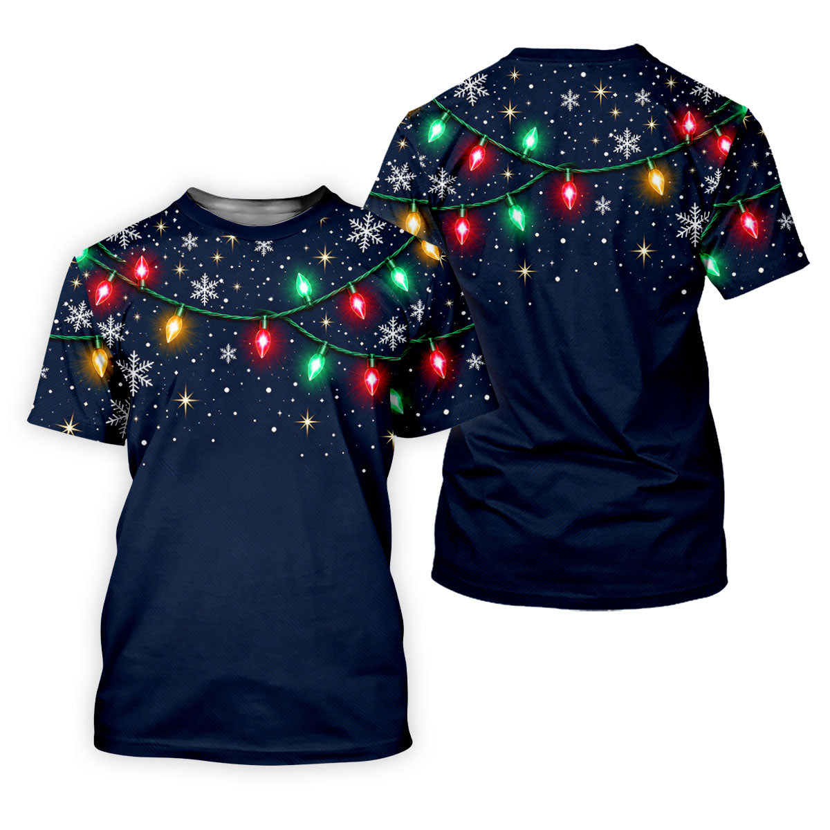 String Lights Snowflake Christmas Golf Shirt, Ladies Golf Shirts, Golf Tops For Women
