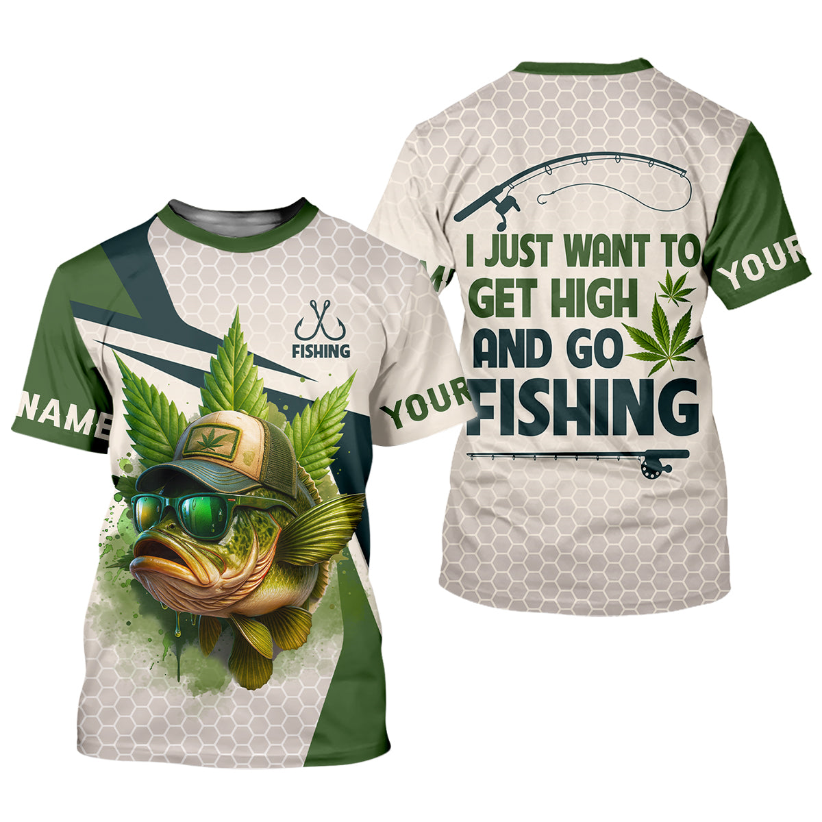 I Just Want To Get High And Go Fishing Largemouth Bass Fishing Women SPF Shirt, Funny Fishing Shirt