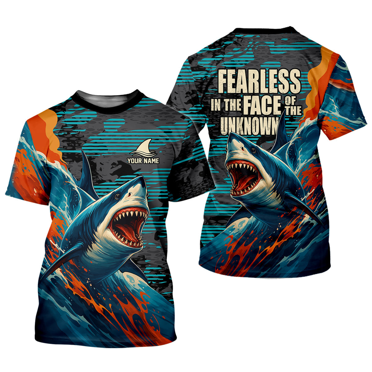 Shark Fishing Shirt, Fearless In The Face Of The Unknown Fishing UPF Shirts, Female Fishing Shirts