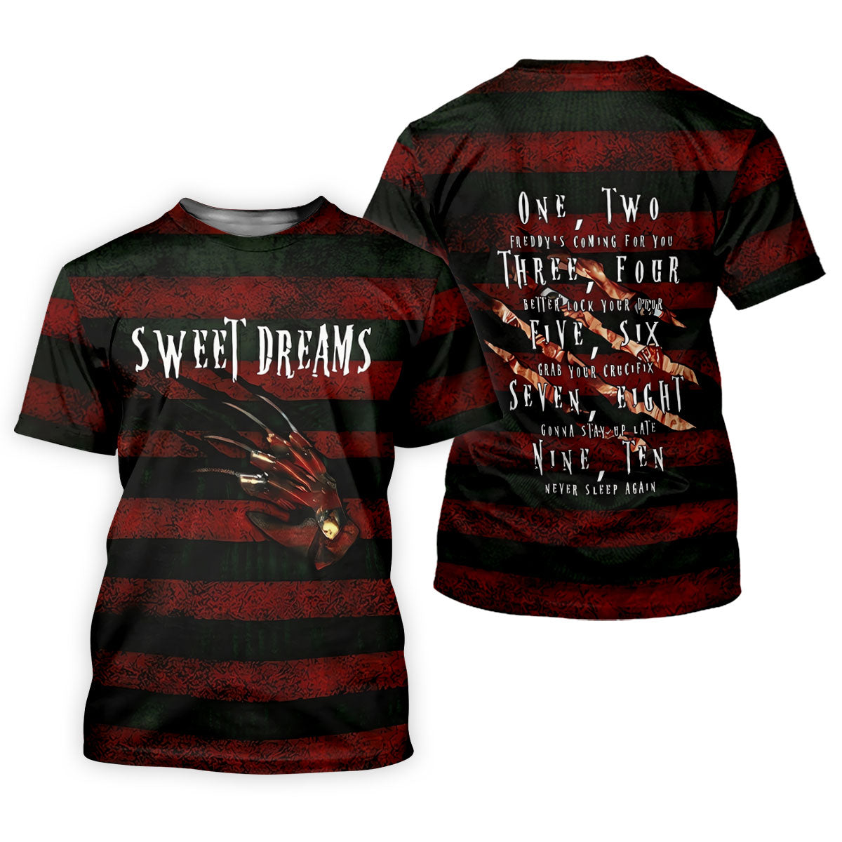 Sweet Dreams Freddy Horror Character Golf Polo Shirt, Ladies Golf Shirts, Women's Golf Polo