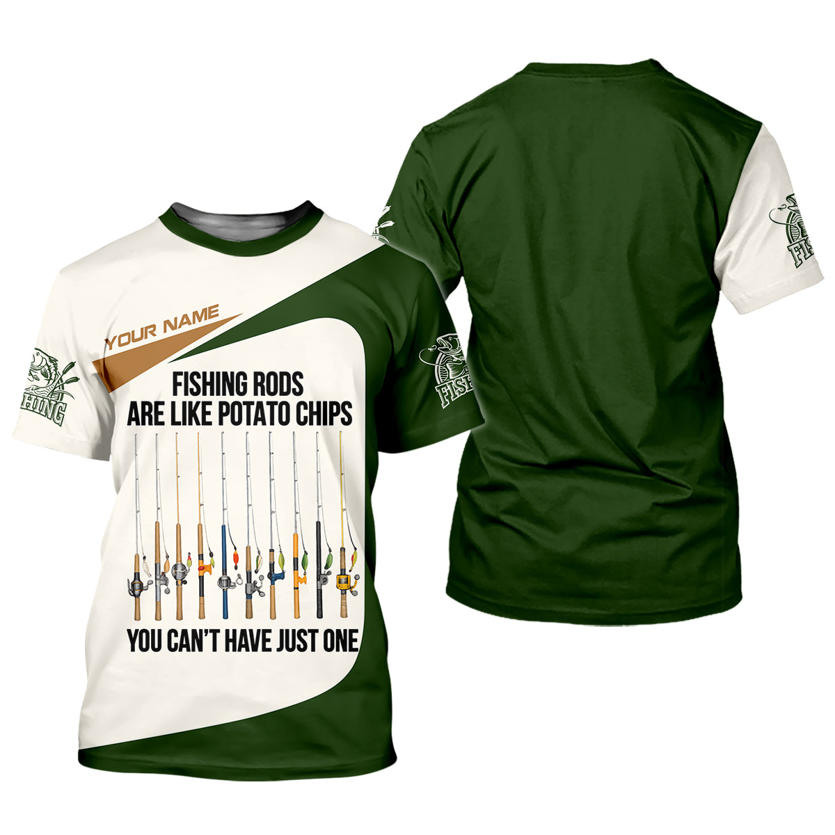 Fishing Rods Are Like Potato Chips Shirt, Personalized Funny Fishing Long Sleeve For Men