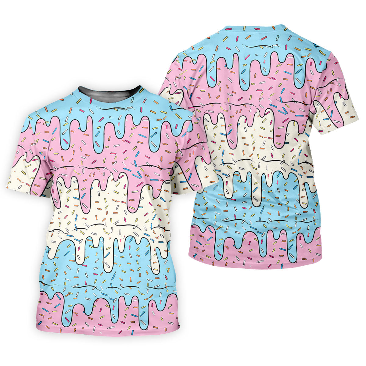 Ice Cream Drip Hawaiian Golf Shirt, Summer Sweets Men's Golf Shirt, Polo Shirts For Men