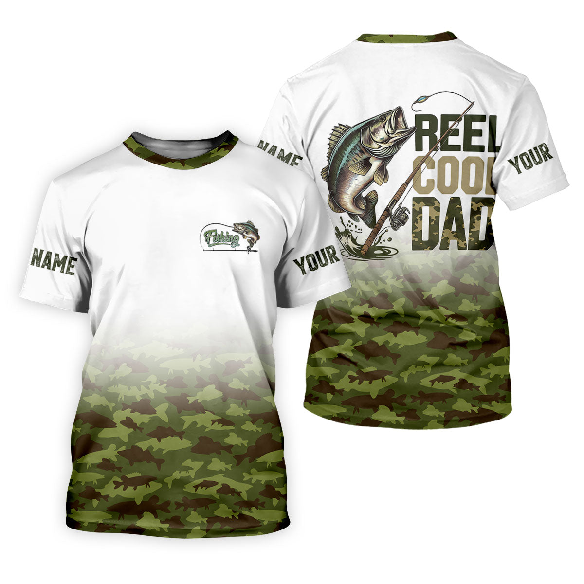 Reel Cool Dad Fishing SPF Shirt For Men, Custom Fishing Shirts, Fisherman Outfit, Mens Casual Shirts
