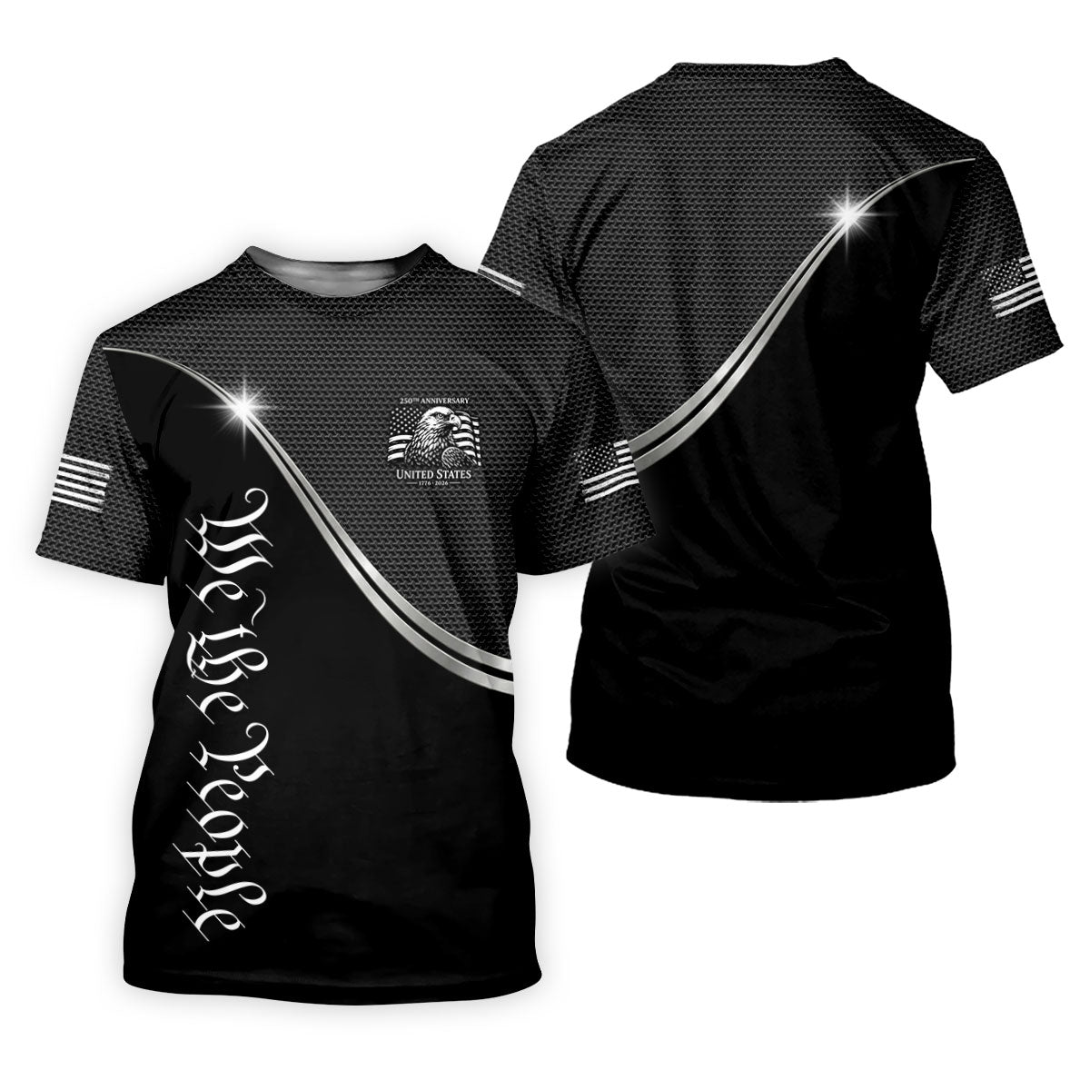 We The People 250th Anniversary Black Golf Shirt, Patriotic 4th Of July Golf Shirt For Women