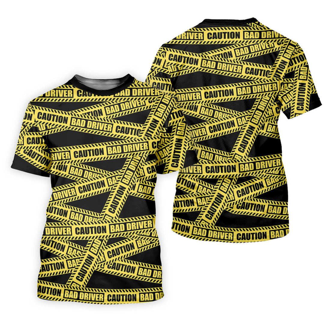 Funny Bad Driver Caution Tape Golf Polo Shirt, Golf Shirts For Men, Printed Golf Shirts