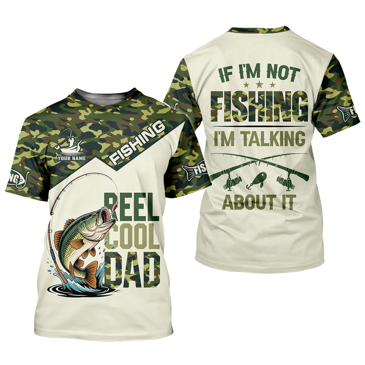 Reel Cool Dad UPF Fishing Shirt, Personalized Custom Name