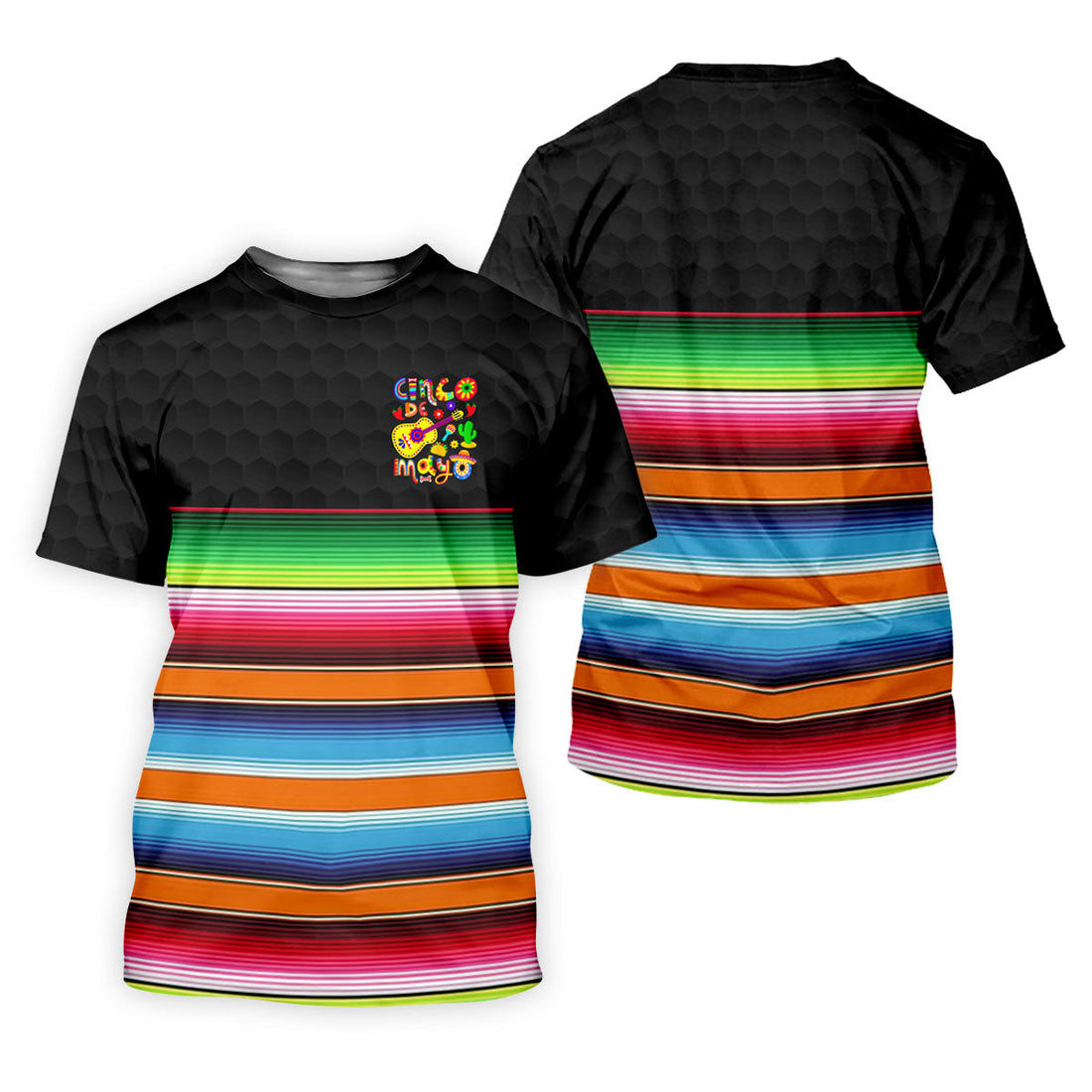 Mexican Sarape Golf Ball Pattern Cinco De Mayo Celebration Fiesta Themed Golf Shirts For Men