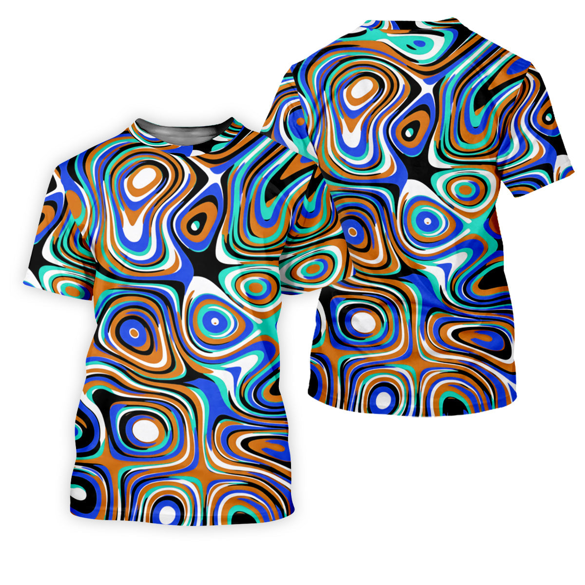 Blue And Orange Fluid Art Cool Golf Shirt, Women's Golf Tops, Ladies Golf Shirts, Women's Polo Shirt