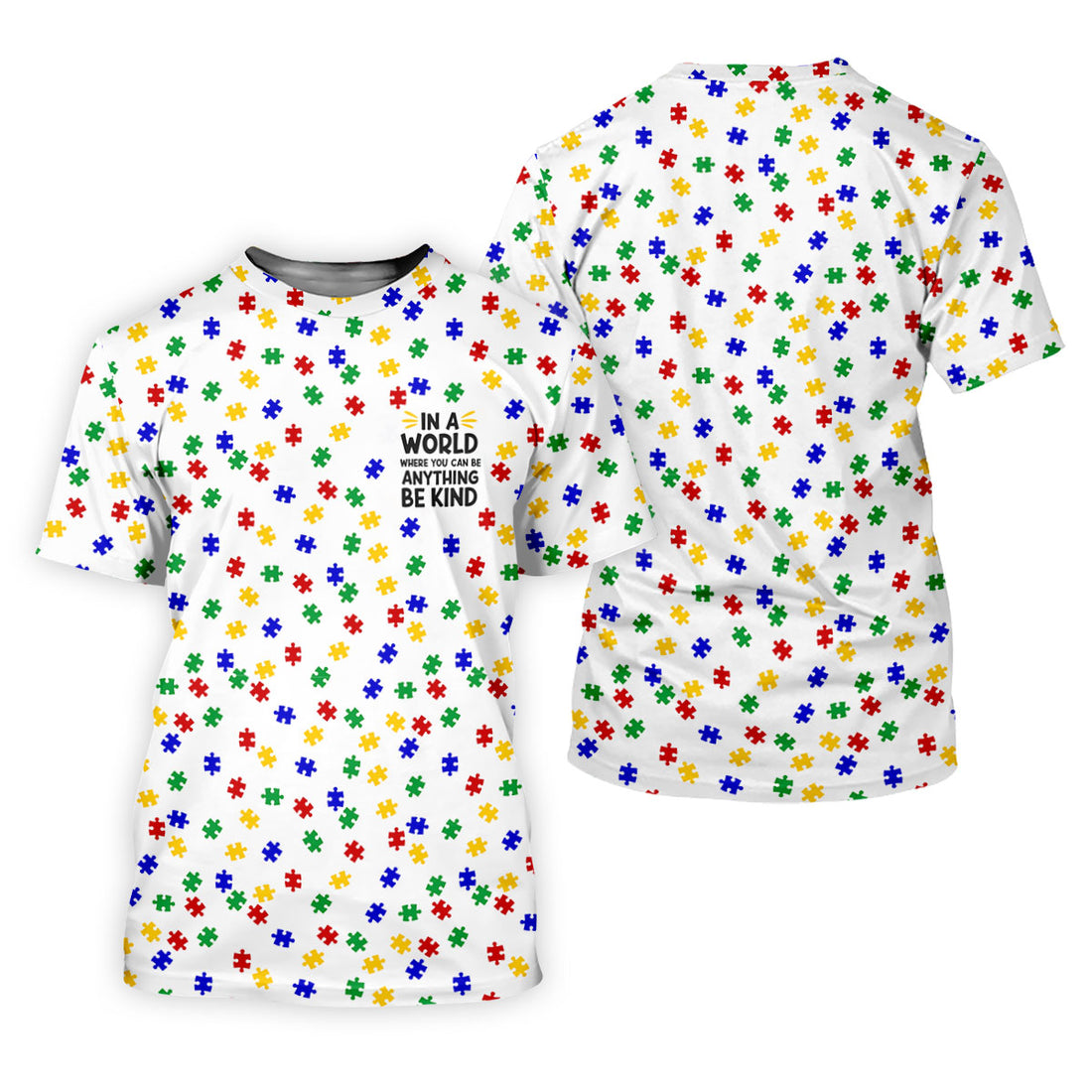 In A World Where You Can Be Anything Be Kind Women's Golf Tops, Autism Awareness Color Ladies Golf Polos