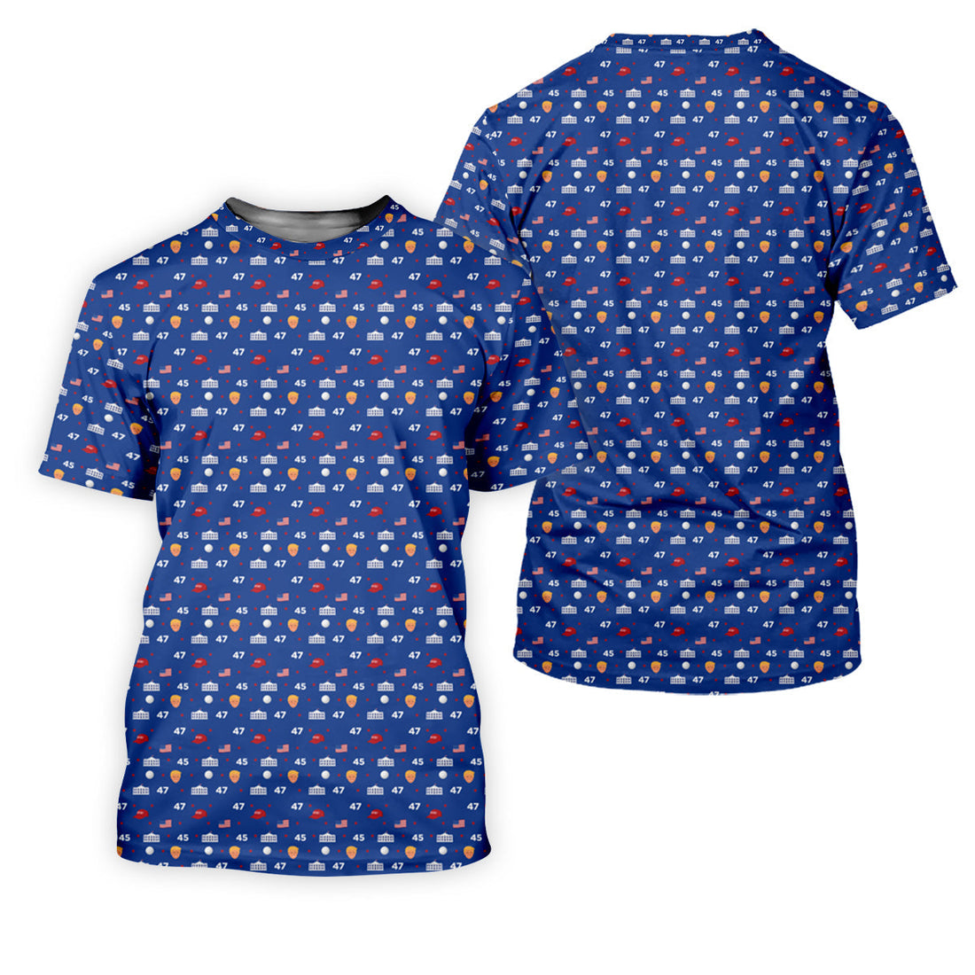 45 47 US Flag Pattern Blue Golf Shirt, Funny Golf Shirt, Women's Golf Tops, Ladies Golf Shirts