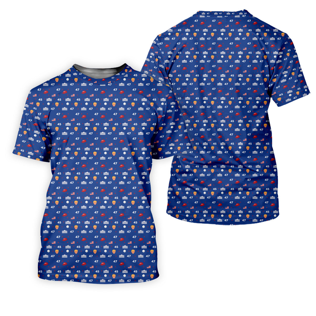 45 47 US Flag Pattern Blue Golf Shirt, Funny Golf Shirt, Women's Golf Tops, Ladies Golf Shirts