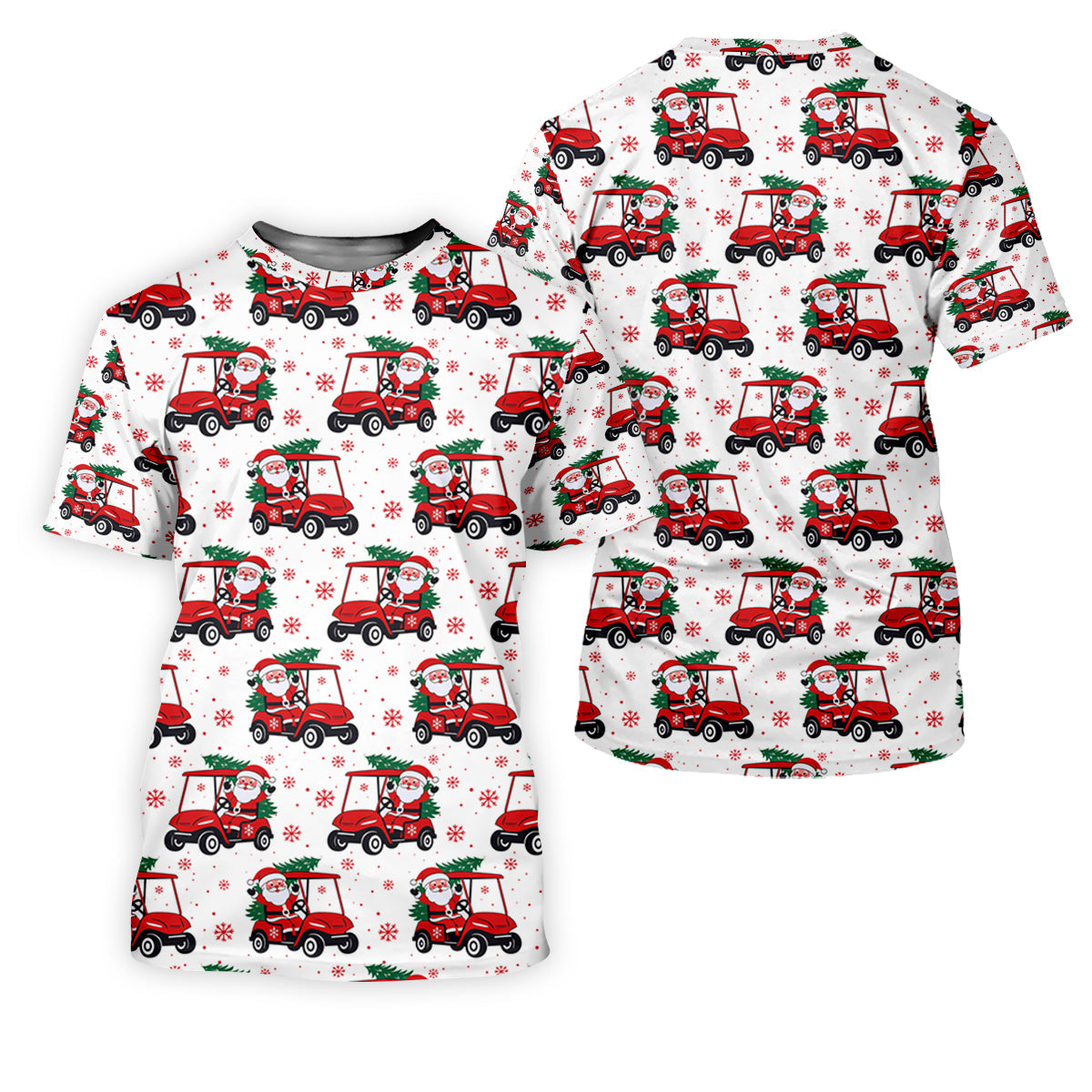 Santa Claus Golf Cart Christmas Golf Shirt, Women's Golf Tops, Ladies Golf Shirts, Golf Gift For Ladies