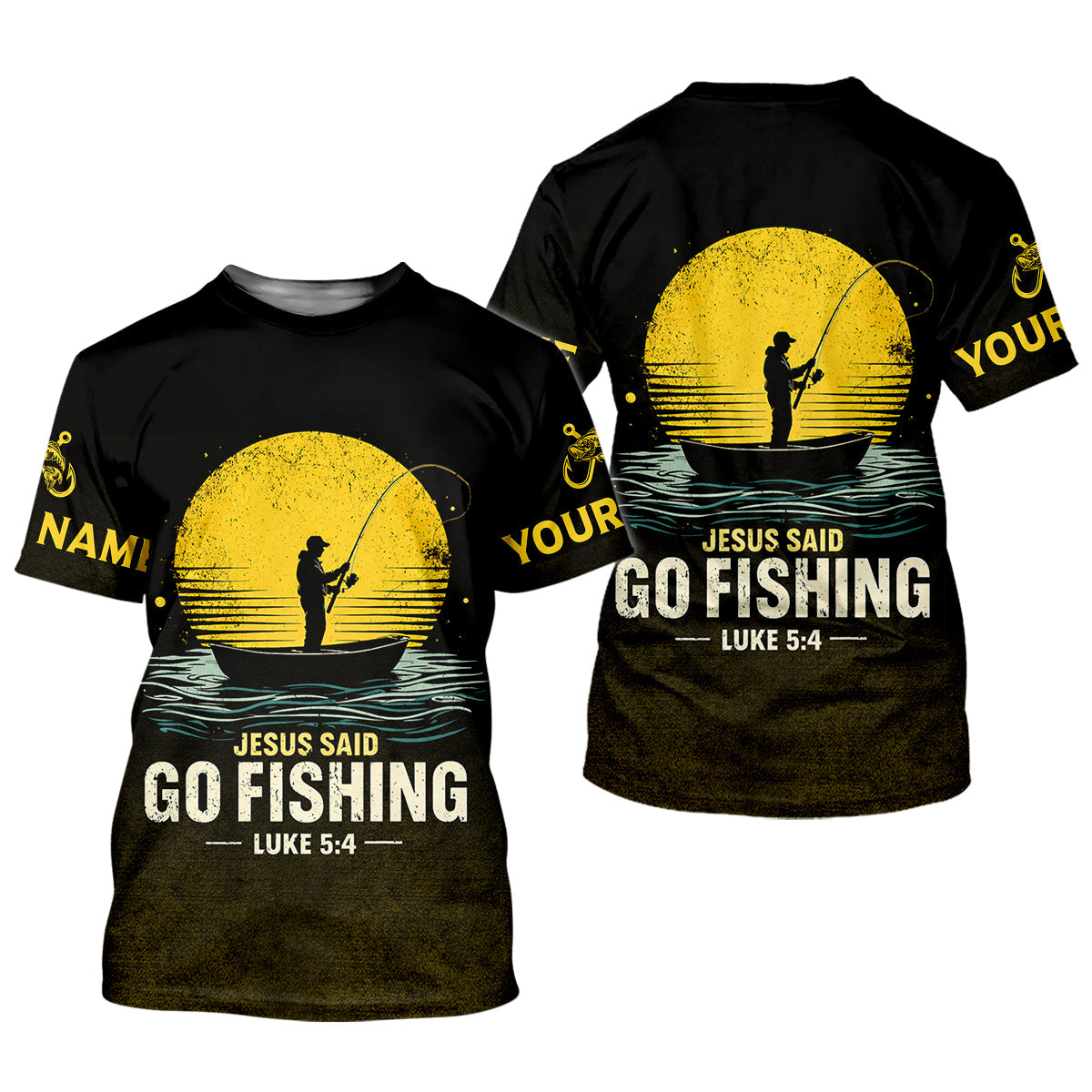 Jesus Said Go Fishing Bible Fishermen Christian Fishing UPF Shirts, Fishing Shirts For Men, Fisherman Gift