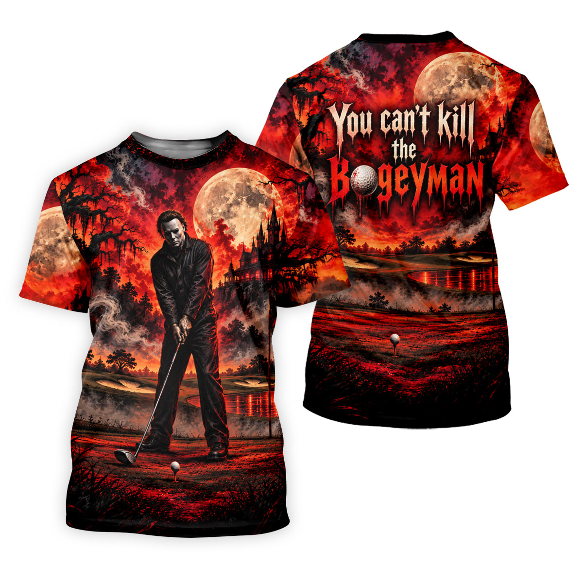 Can't Kill Bogeyman Horror Character Polo Shirt, Halloween Golf Shirt, Women's Golf Polo