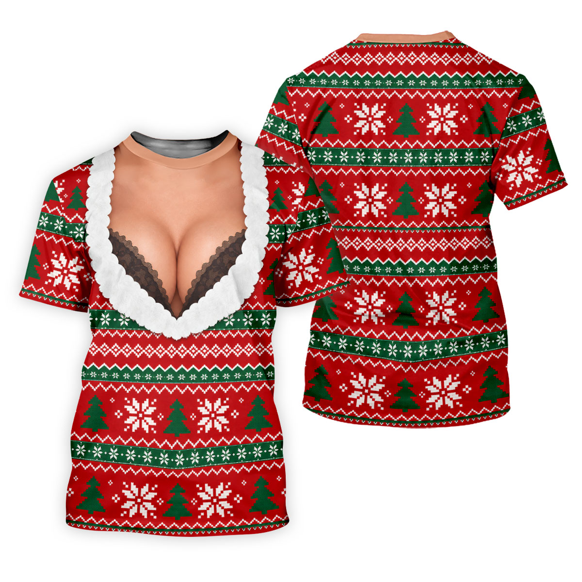Funny Sexy Cleavage Christmas Golf Shirt, Golf Shirts For Men, Mens Golf Apparel