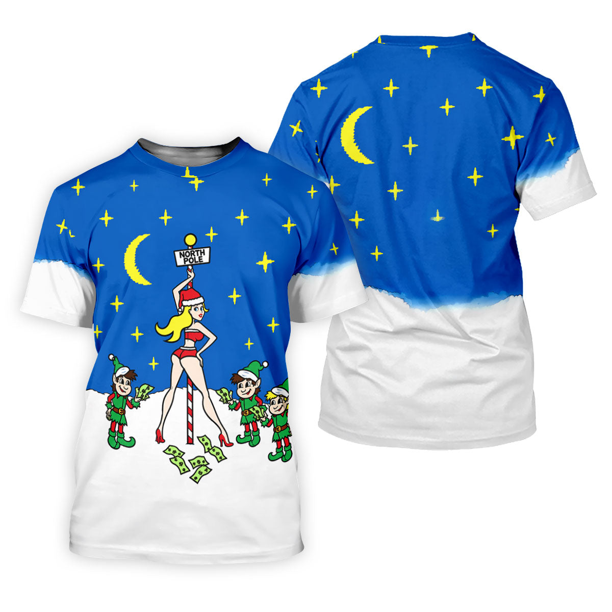 Funny North Pole Christmas Pin Up Polo Shirt, Women’s Golf Polo, Golf Tops For Women