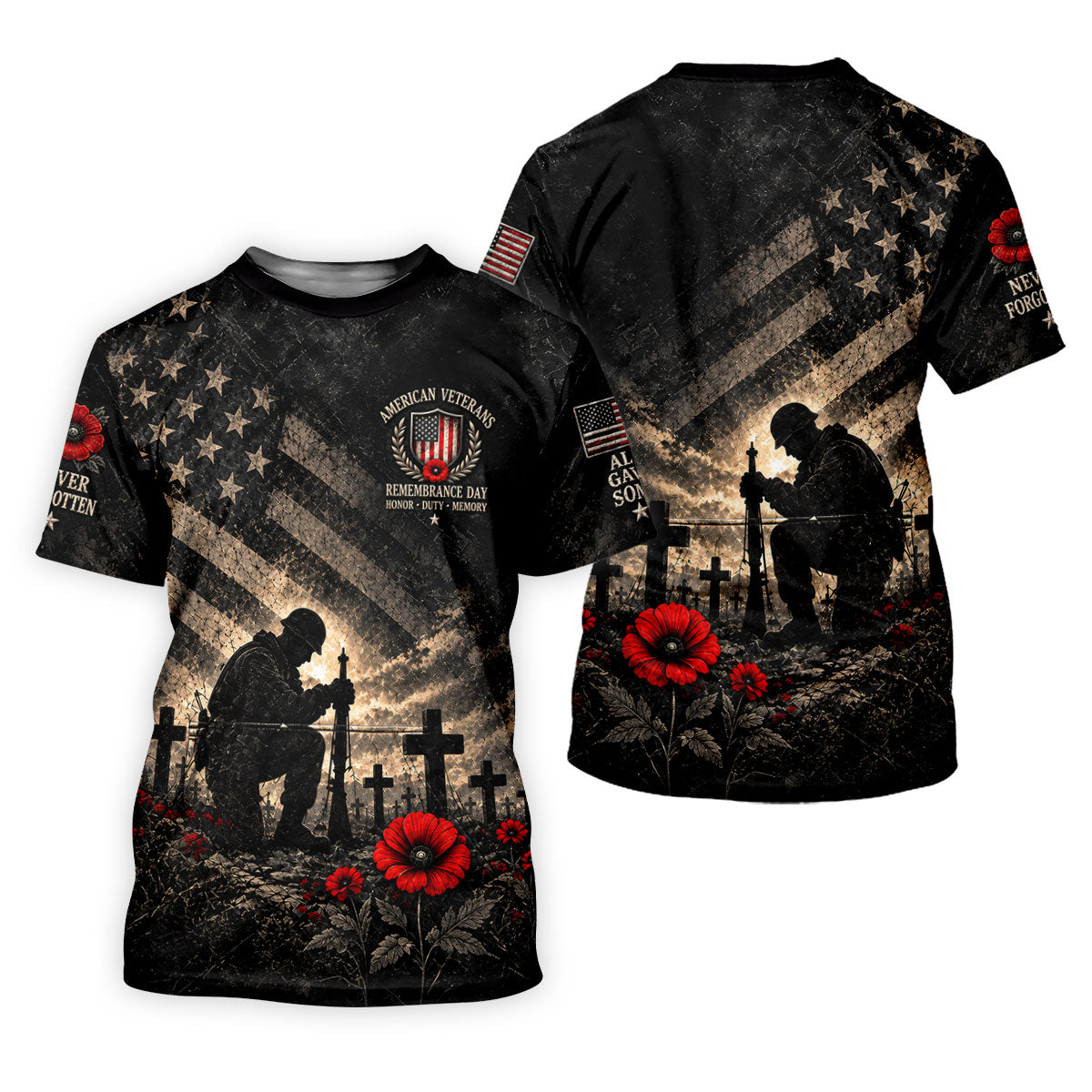 Poppy Soldier Memorial Golf Polo Shirt, Golf Shirts For Women, Veterans Day Shirt