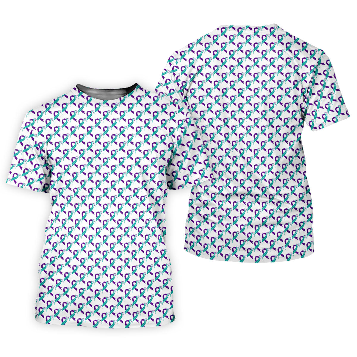 Suicide Awareness Feather Ribbon Pattern Mens Golf Polo, Golf Shirts For Men