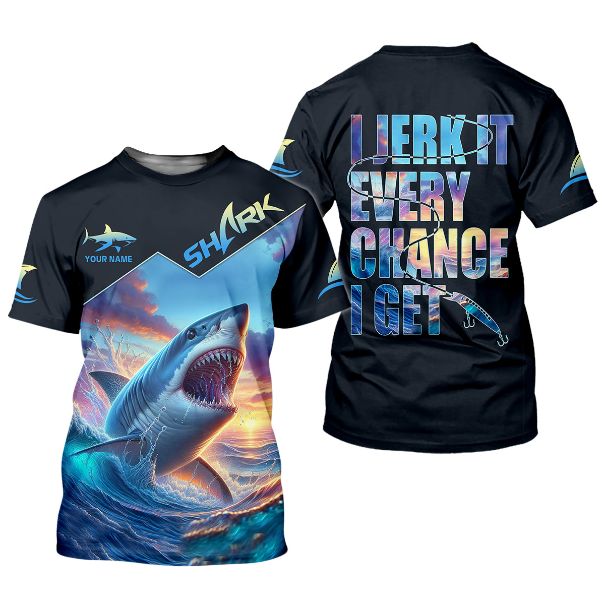 I Jerk It Every Chance I Get Shark Fishing SPF Shirt For Men, Funny Fishing Shirt, Fishing Gifts For Men