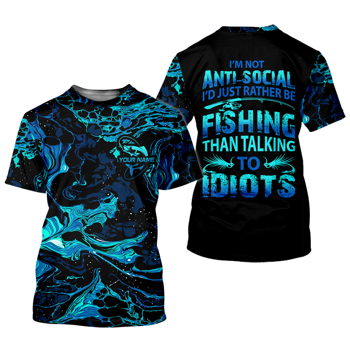 I'd Just Rather Be Fishing Than Talking To Idiots Funny Fishing Shirt, Women SPF Shirt, Women Fishing Shirt