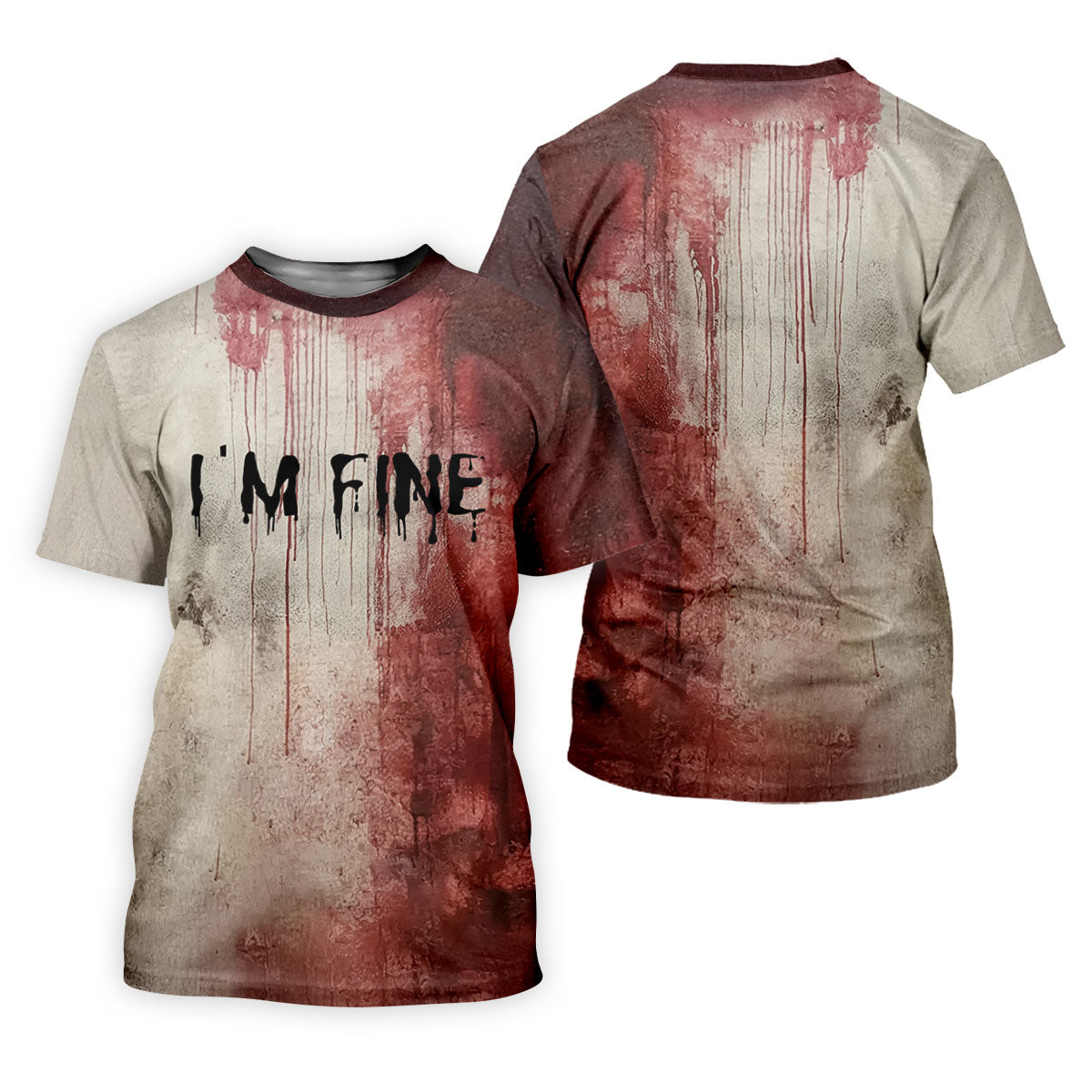 I'm Fine Halloween Blood Splatter Women Golf Top, Horror Blood Ladies Golf Polos, Unique Gift For Golfer