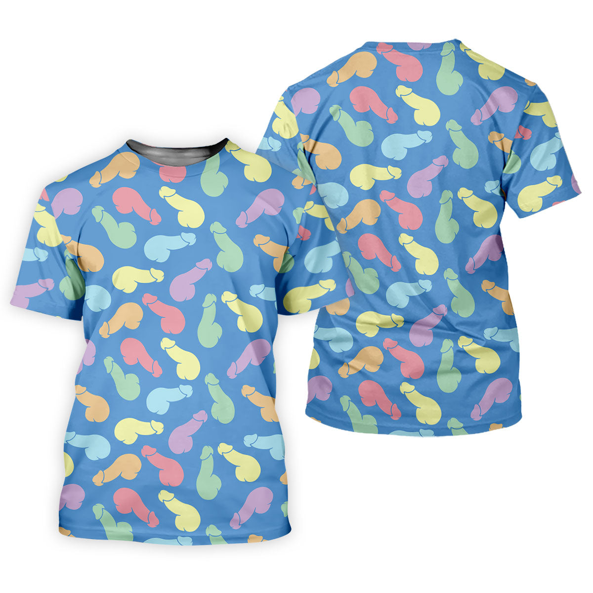 Funny Pastel Adult Pattern Blue Polo Shirt, Womens Golf Polo, Golf Shirts For Women