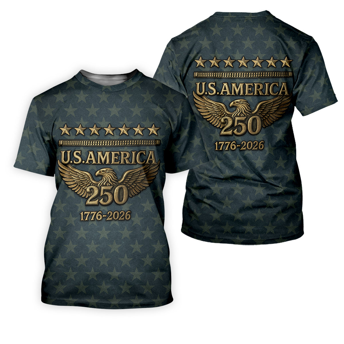 US America 250th Anniversary Denim Color Star Pattern Women's Golf Tops, Patriotic Golf Shirt, Ladies Golf Shirts