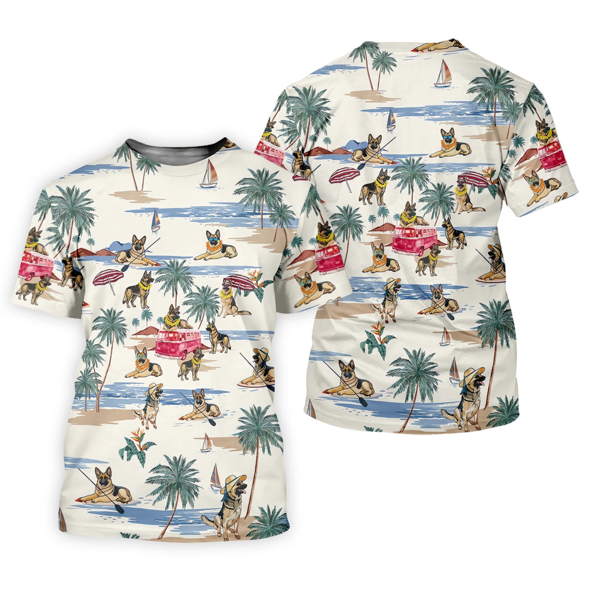 German Shepherd Beach Vacation Golf Polo Shirt, Women’s Golf Polo, Ladies Golf Shirts