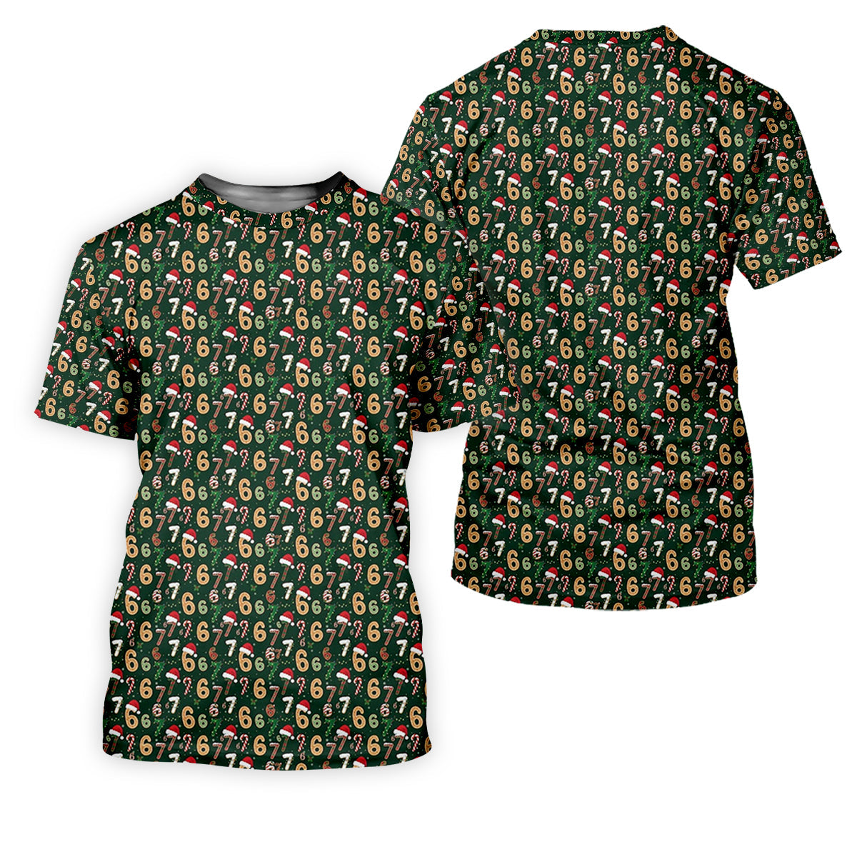 Six Seven Funny Christmas Green Golf Tops For Men, Christmas Golf Shirt, Men Golf Apparel