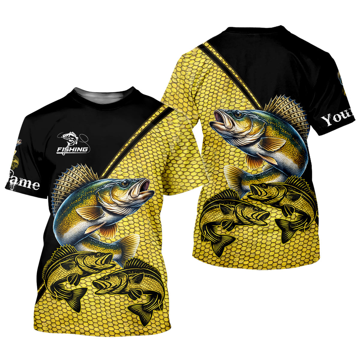 Personalized Walleye Fishing UPF Shirt, Fishing Long Sleeve Shirt, Fishing Shirt For Men