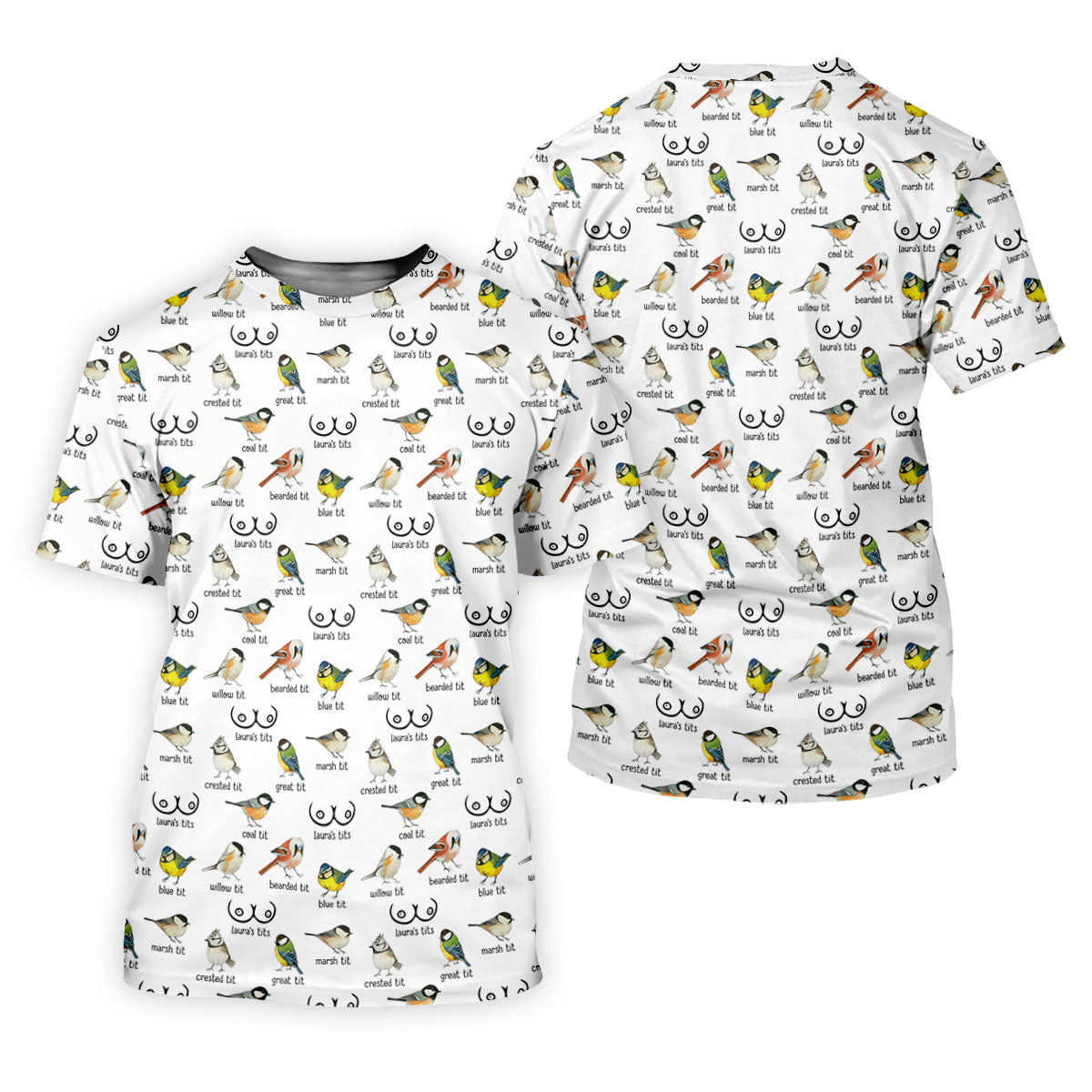 Funny Birds Adult Humor Ladies Golf Tops, Fun Women's Golf Shirts, Ladies Golf Shirt