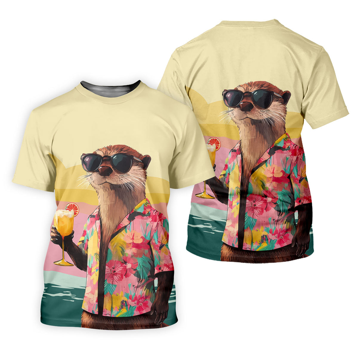 Funny Otter Tropical Theme Hawaiian Golf Shirt, Golf Shirt For Women, Golfing Apparel