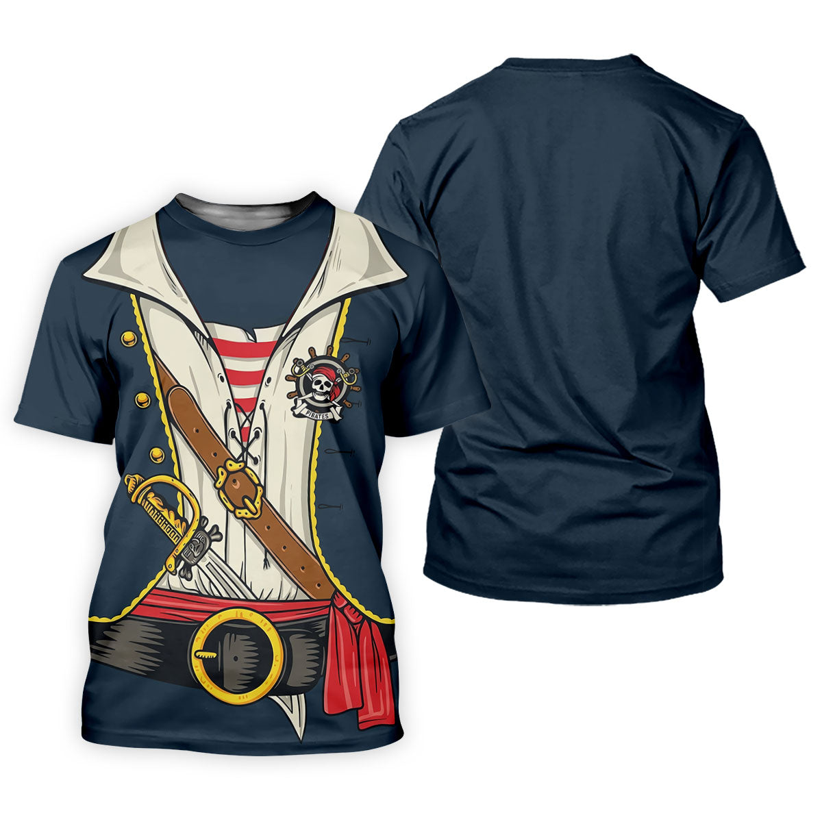 Funny Pirate Costume Hawaiian Golf Shirt, Men's Golf Shirt, Polo Shirts For Men