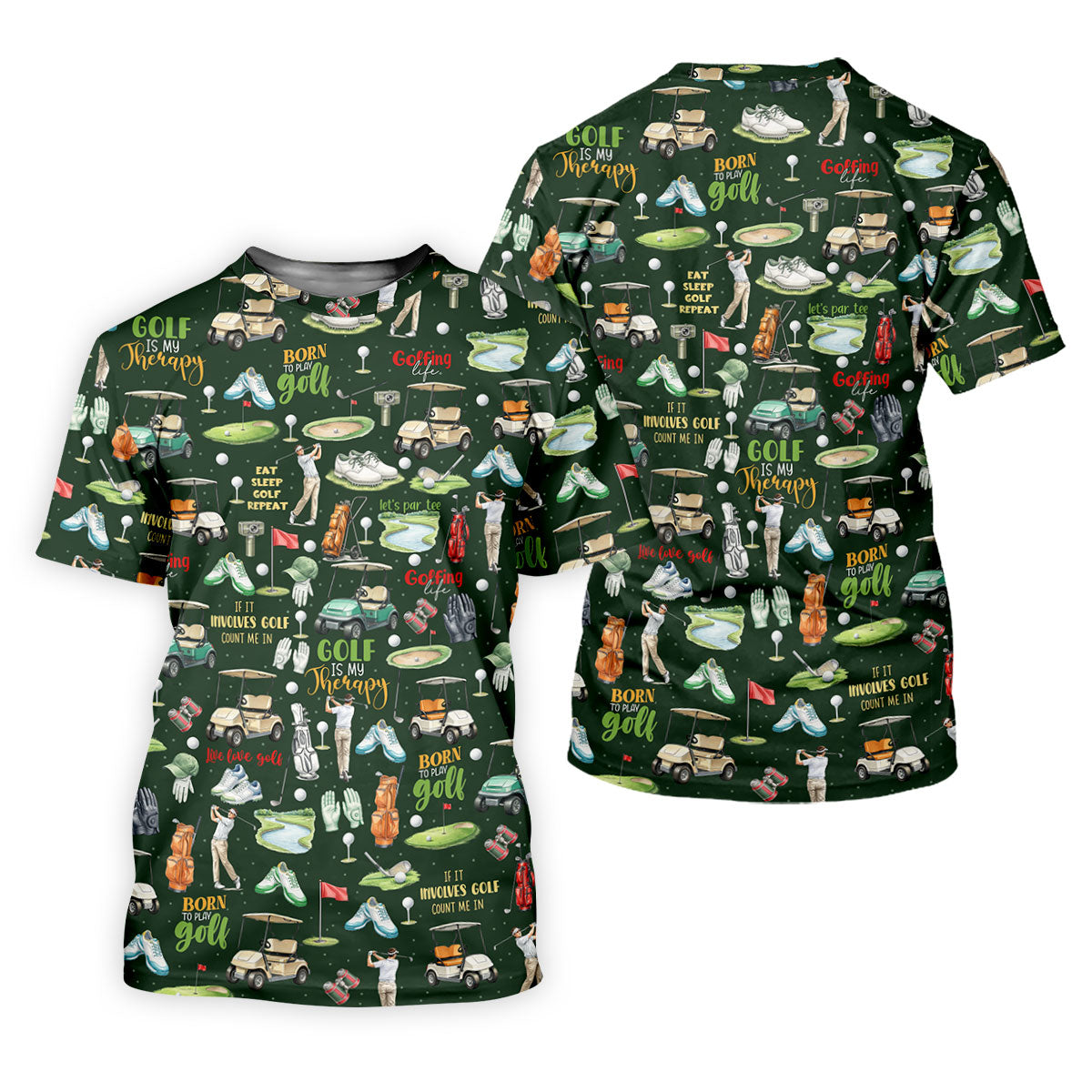Born To Play Golf Let's Par Tee Green Golf Shirt, Fun Women's Golf Shirts, Ladies Golf Shirts, Golfing Apparel