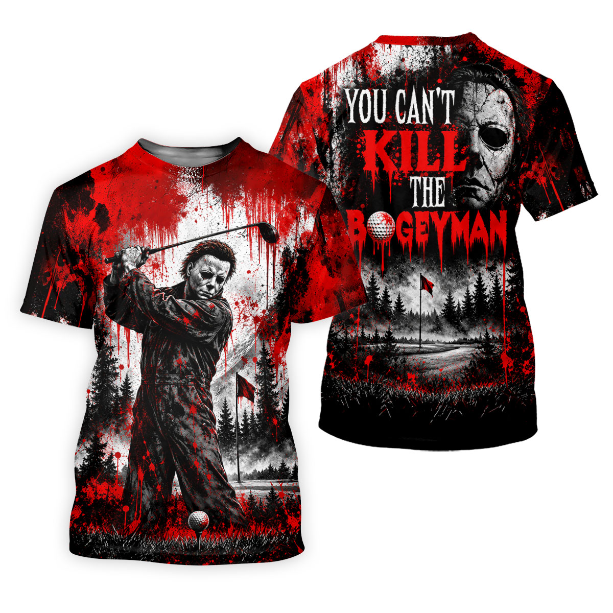 You Can't Kill Bogeyman Halloween Horror Character Polo Shirt, Golf Polo, Mens Golf Shirts