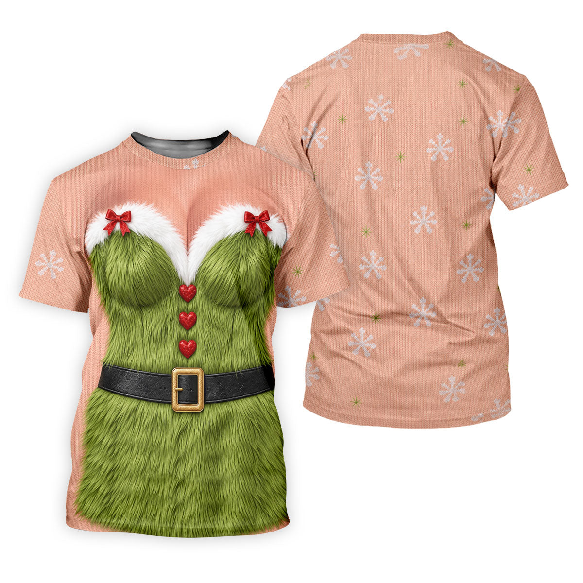 Green Furry Christmas Costume Polo Shirt, Men's Golf Shirt, Golf Apparel For Men