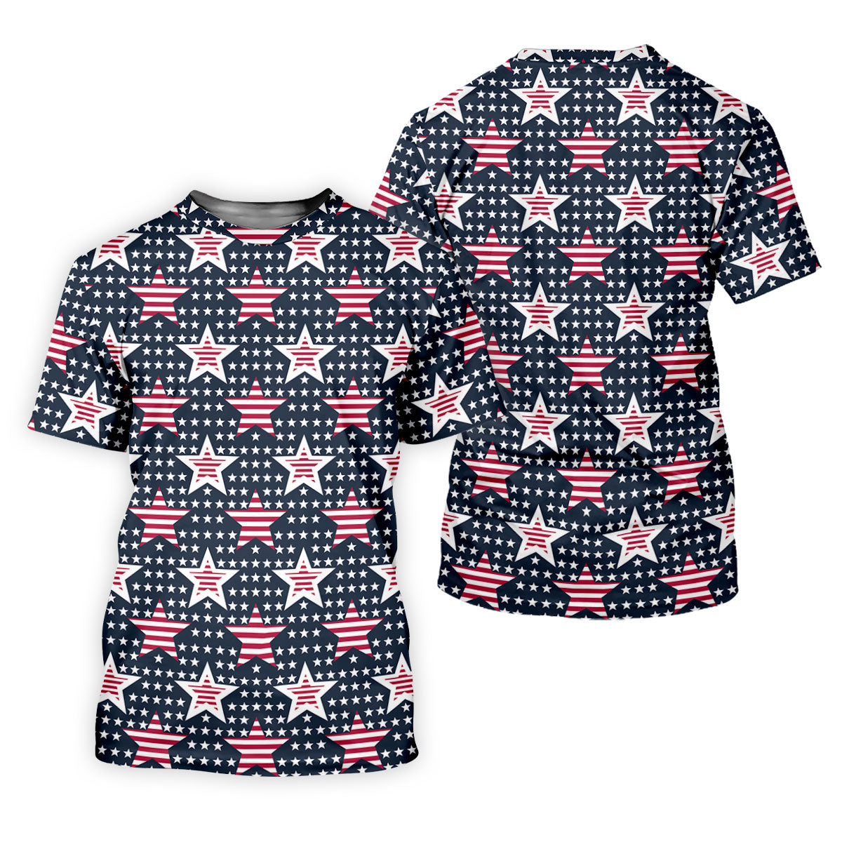 Red And White Stripe Stars Seamless Pattern 250th Anniversary Golf Shirt For Women, Patriotic Golf Shirt