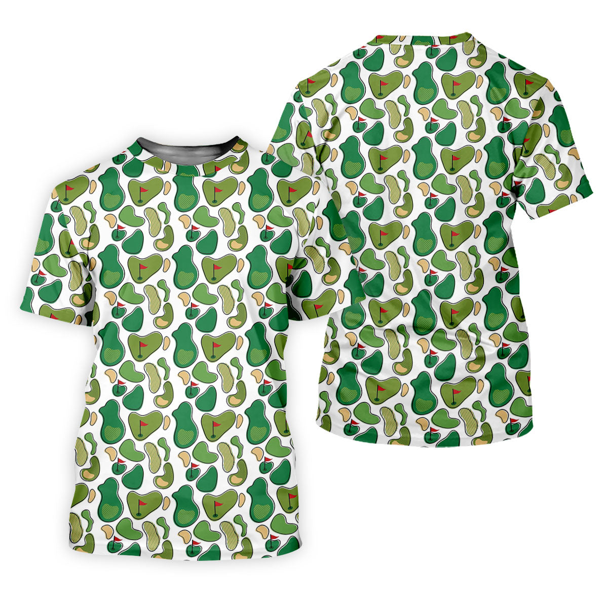 Mini Golf Course Seamless Pattern Women's Golf Tops, Performance Golf Polos, Ladies Golf Shirts