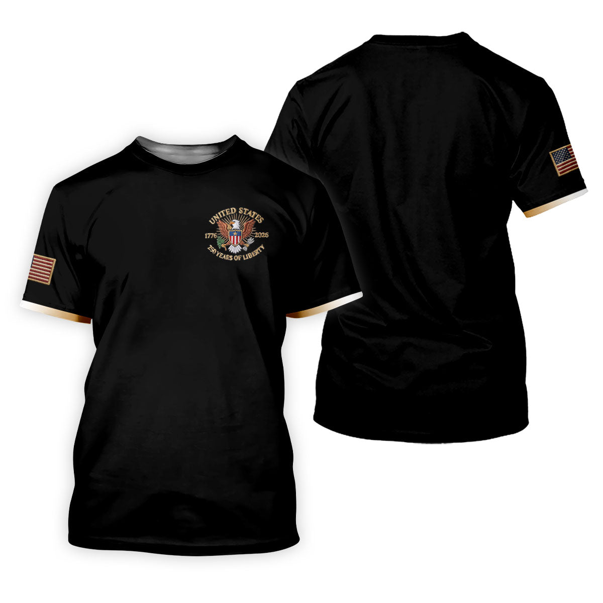 US 1776-2026 250 Years Of Liberty Black Patriotic Golf Shirt, 4th Of July Golf Shirt For Women