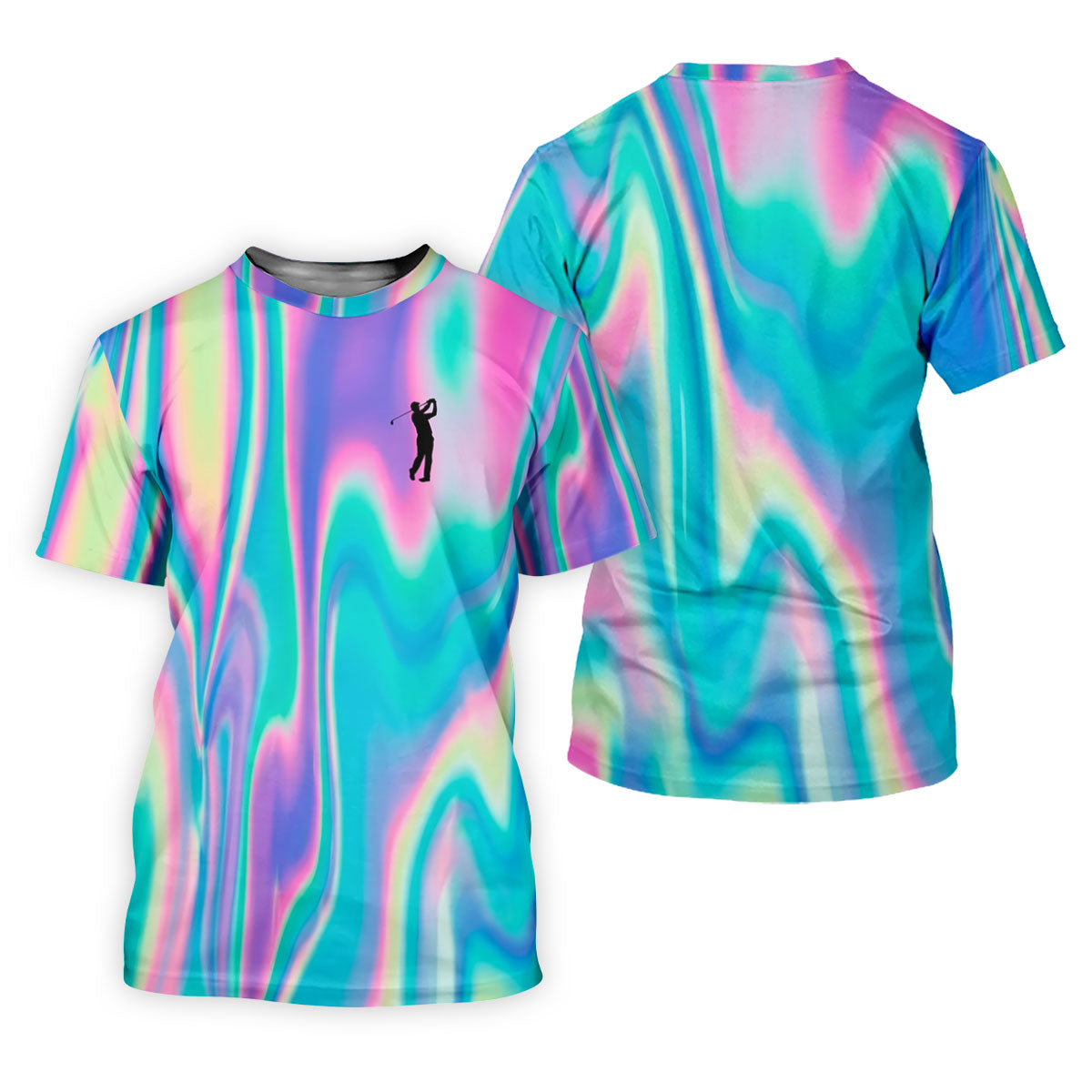 Shimmering Gradient Pattern Women's Golf Tops, Ladies Golf Shirts, Ladies Golf Polos, Golfing Apparel