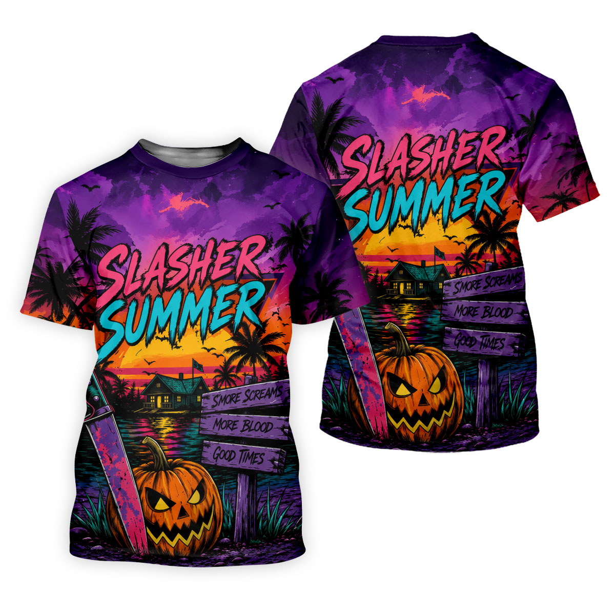 Slasher Summer Halloween Golf Shirt, Printed Golf Shirts, Hawaiian Golf Shirt