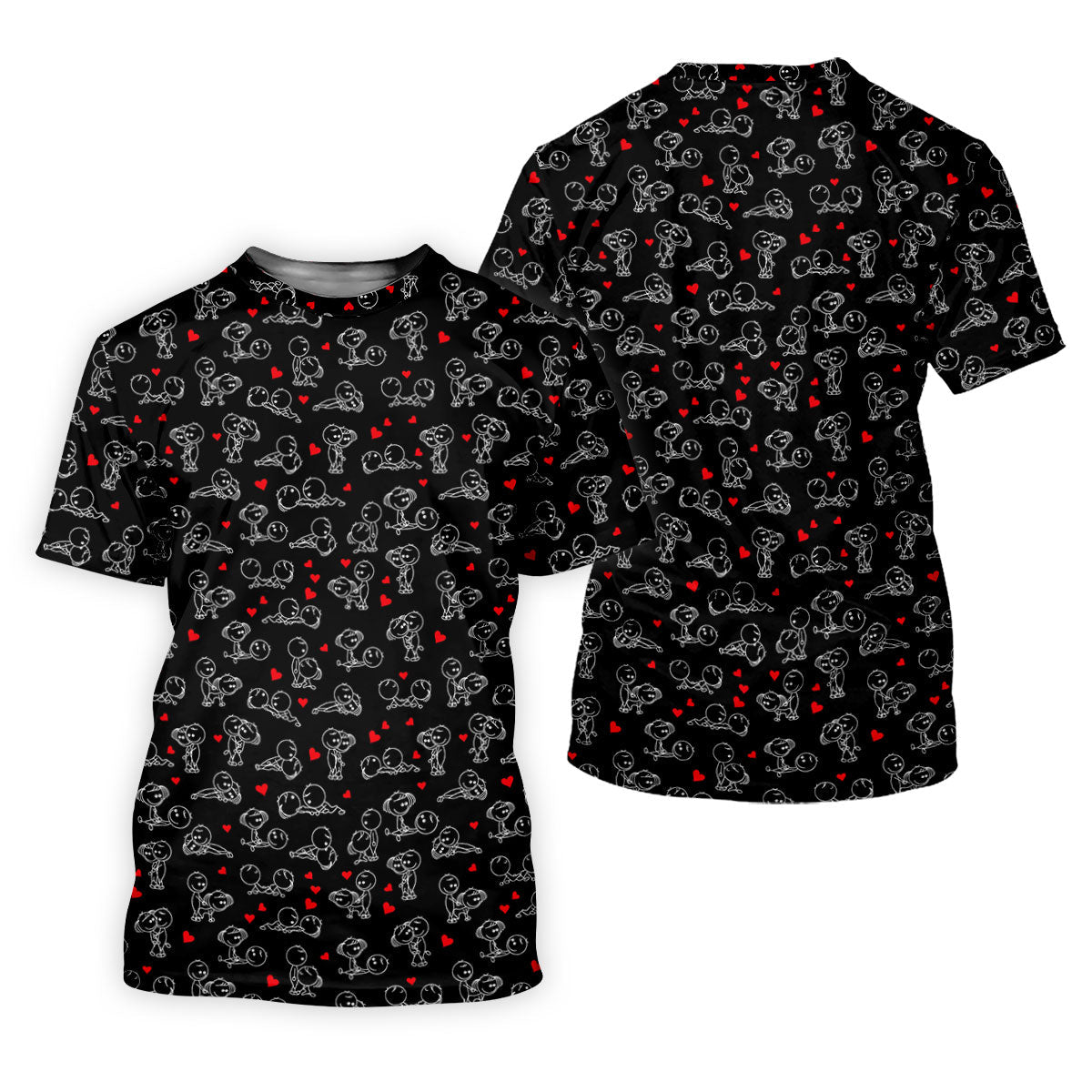 Naughty Position Stick Figure Couple Black Golf Shirt, Golfer Valentines Gift, Fun Women's Golf Shirts, Ladies Golf Shirts